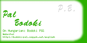 pal bodoki business card