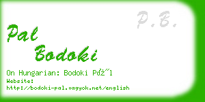 pal bodoki business card